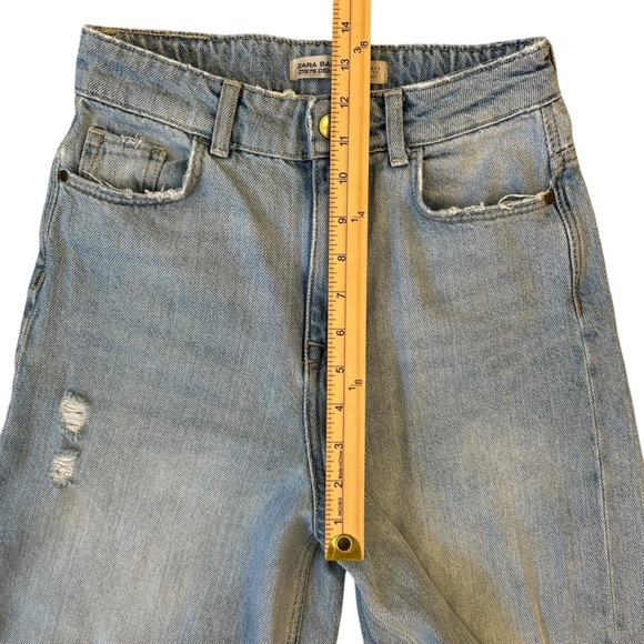 Zara Light Blue Distressed Flare Jeans - Picture 2 of 7